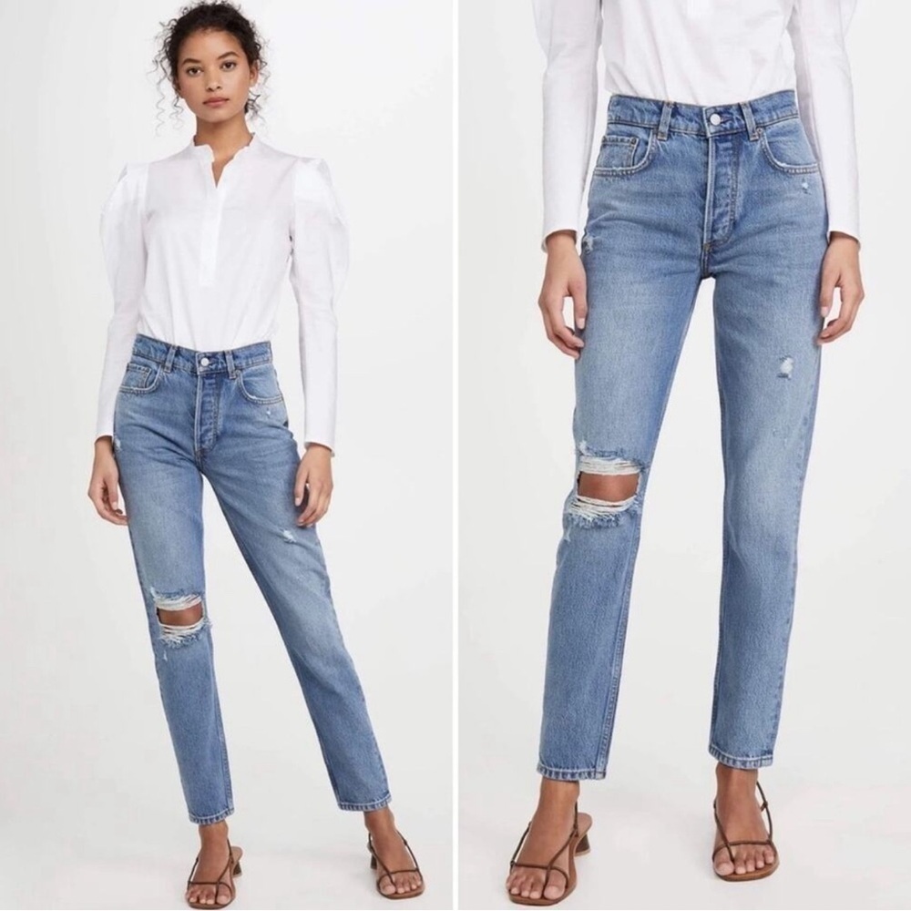 BOYISH The Billy High Rise Skinny Jeans in Great Dictator Blue Wash Size 23